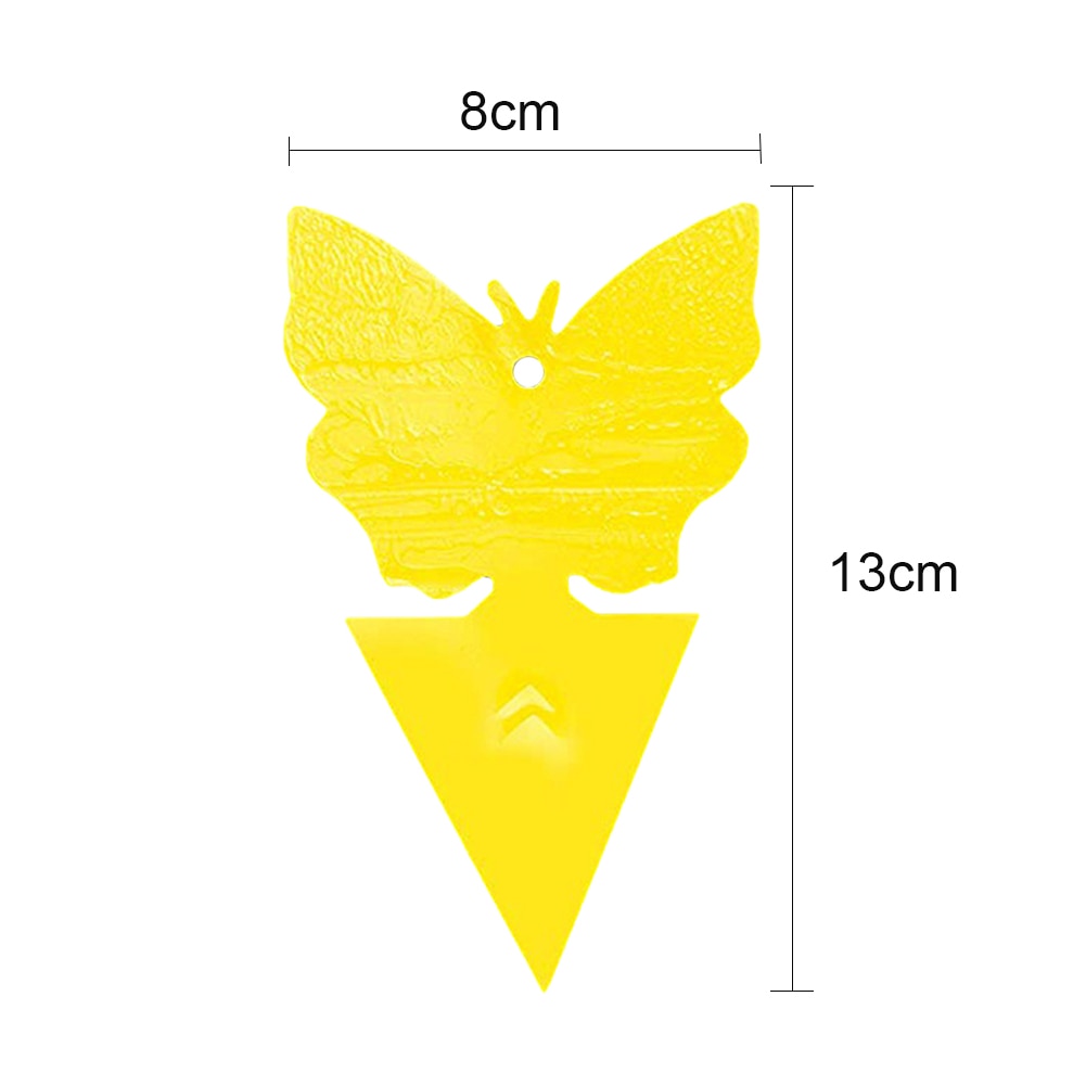 Yellow Butterfly Shaped Insect Pest Control Garden Strong Glue Plant Sticky Traps For Aphids Dual Sided Fruit Fly Fungus Gnats