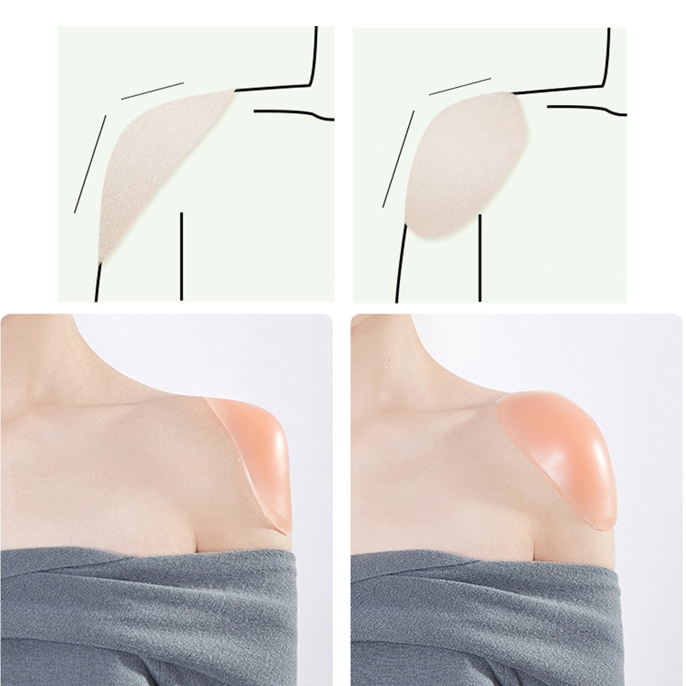 1 Pair Soft Silicone Shoulder Anti Slip Shoulder Pads for Shoulder Enhancer Clothing Dress Sewing Accessories