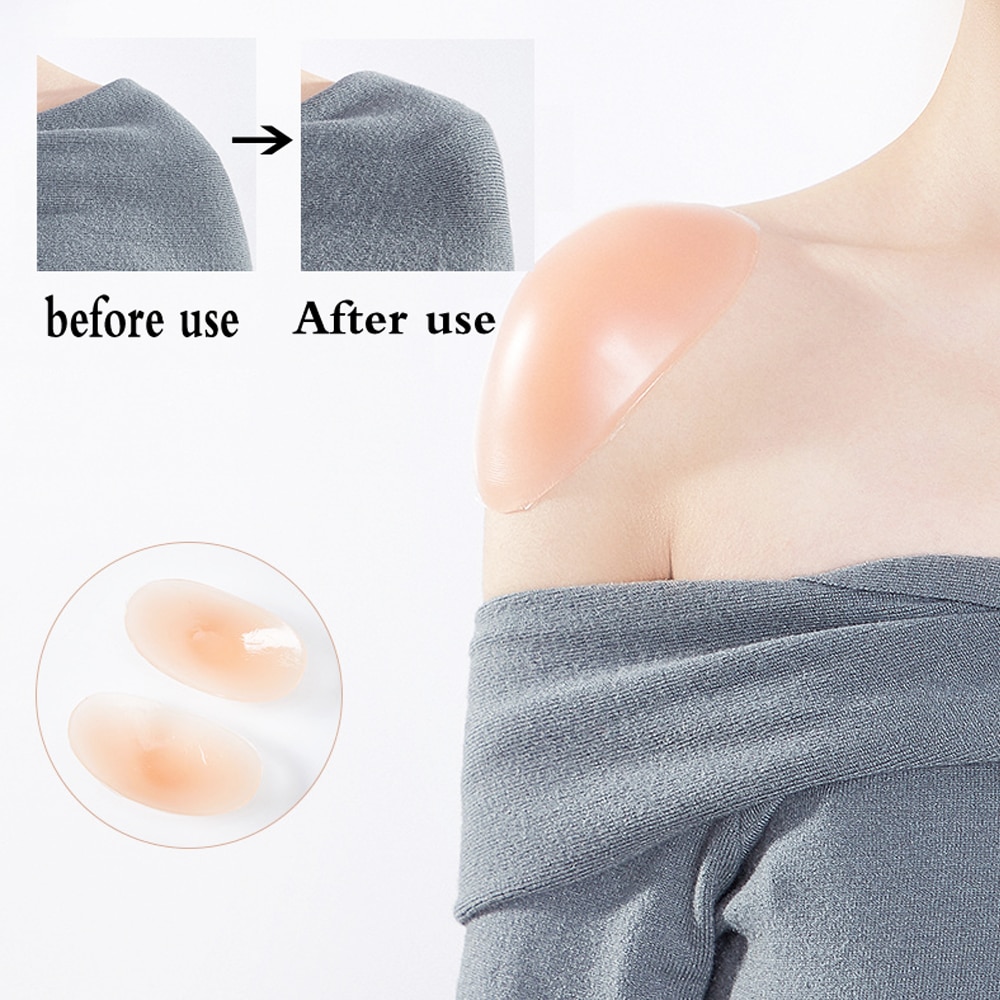 1 Pair Soft Silicone Shoulder Anti Slip Shoulder Pads for Shoulder Enhancer Clothing Dress Sewing Accessories