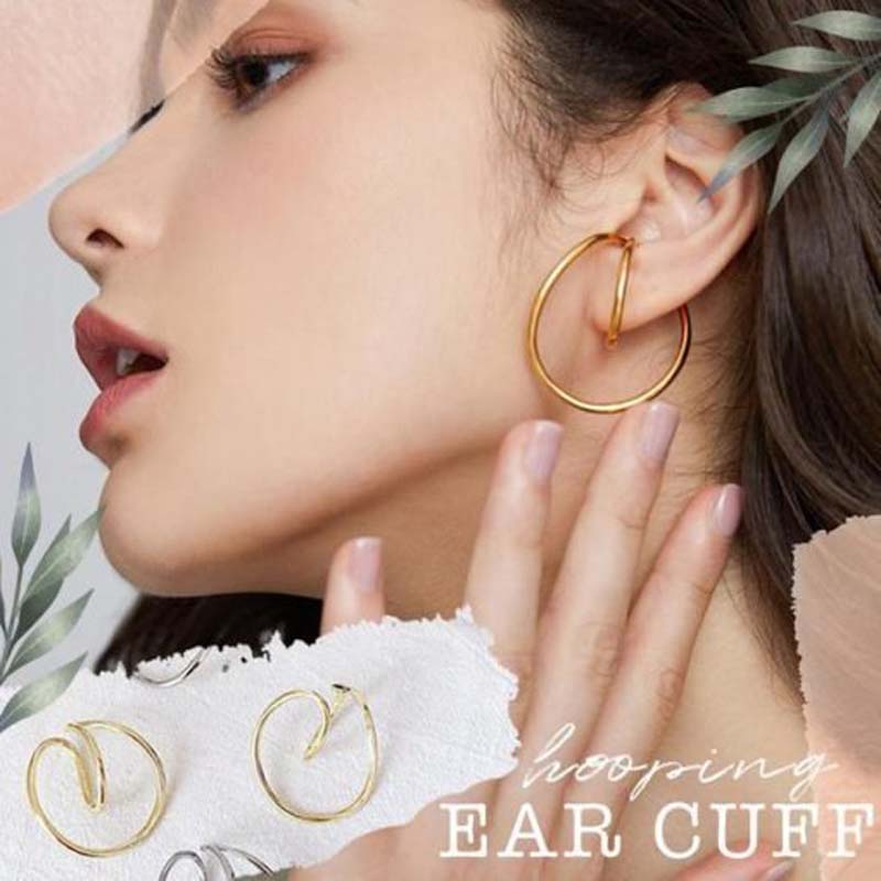 2020 New Luxury Jewelry Hooping Ear Cuff Irregular Curve Clip Hoop Earrings for Women Earcuffs No Piercing