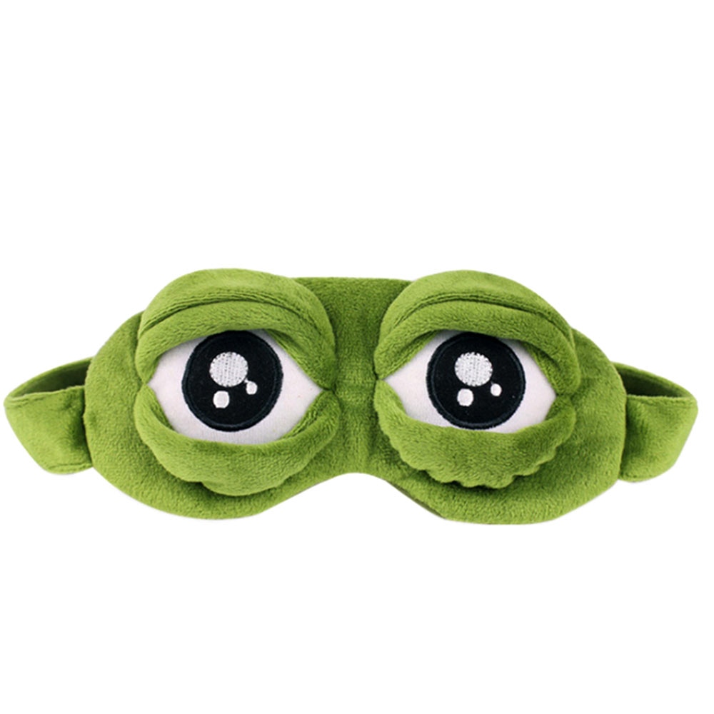 1PC 3D Sad Frog Sleep Mask Rest Travel Relax Sleeping Aid Blindfold Cover Eye Patch Sleeping Mask Case Anime Cosplay Costumes