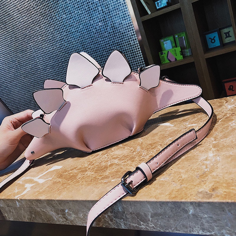 2020 women's shoulder bag for women woman bag cute dinosaur shape leather shoulder bags woman's shopping purse