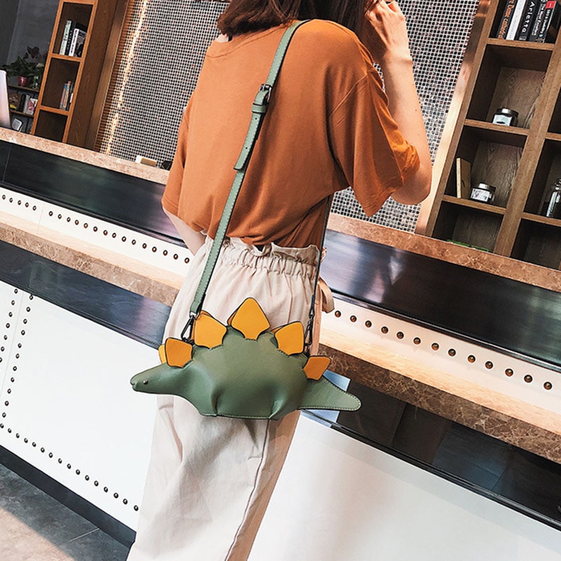 2020 women's shoulder bag for women woman bag cute dinosaur shape leather shoulder bags woman's shopping purse