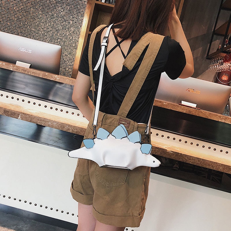 2020 women's shoulder bag for women woman bag cute dinosaur shape leather shoulder bags woman's shopping purse