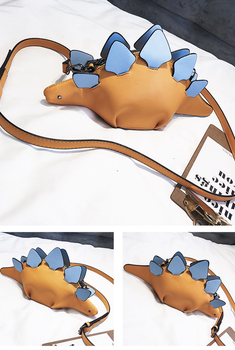 2020 women's shoulder bag for women woman bag cute dinosaur shape leather shoulder bags woman's shopping purse