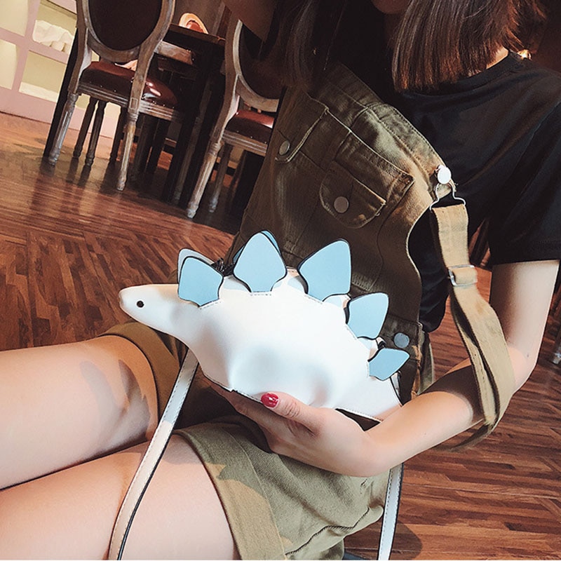 2020 women's shoulder bag for women woman bag cute dinosaur shape leather shoulder bags woman's shopping purse