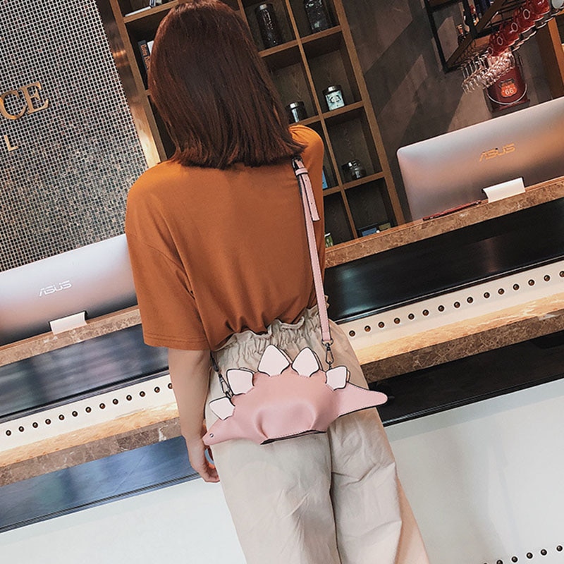 2020 women's shoulder bag for women woman bag cute dinosaur shape leather shoulder bags woman's shopping purse