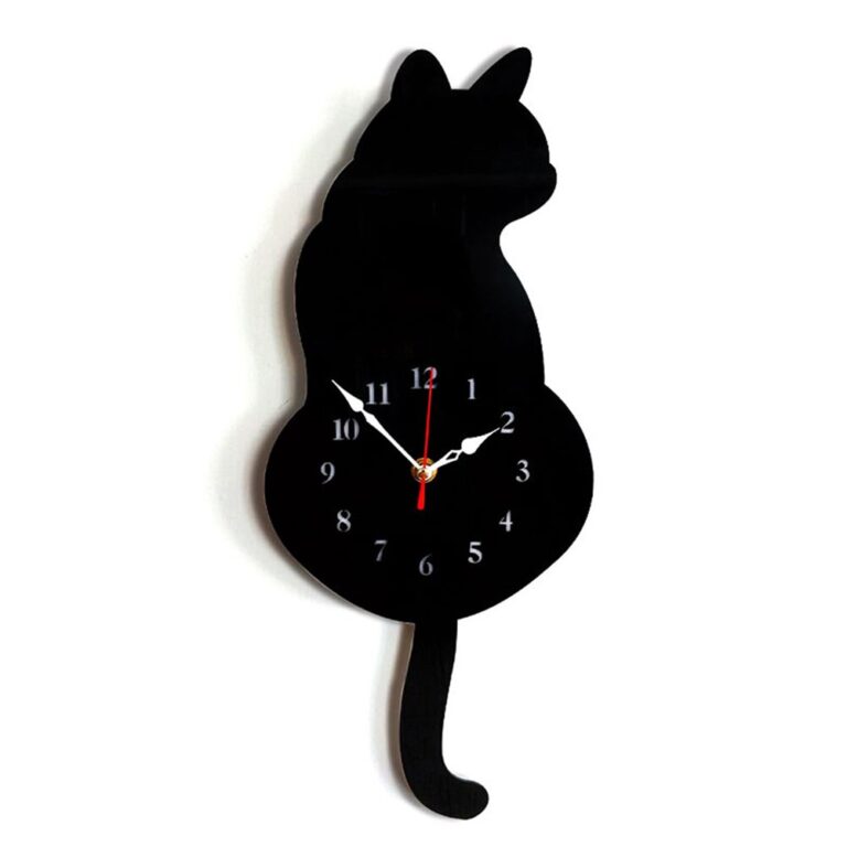 Cat Dog Wall Clock with Moving Tail Funiyou