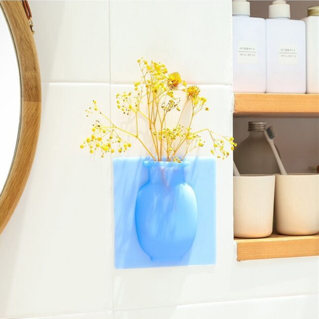 Silicone Sticky Wall Flower Vases (3 Pcs)