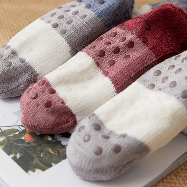 Super Thick Warm Fleece-lined Anti-Slip Slipper Thermal Socks （Buy 2 ...