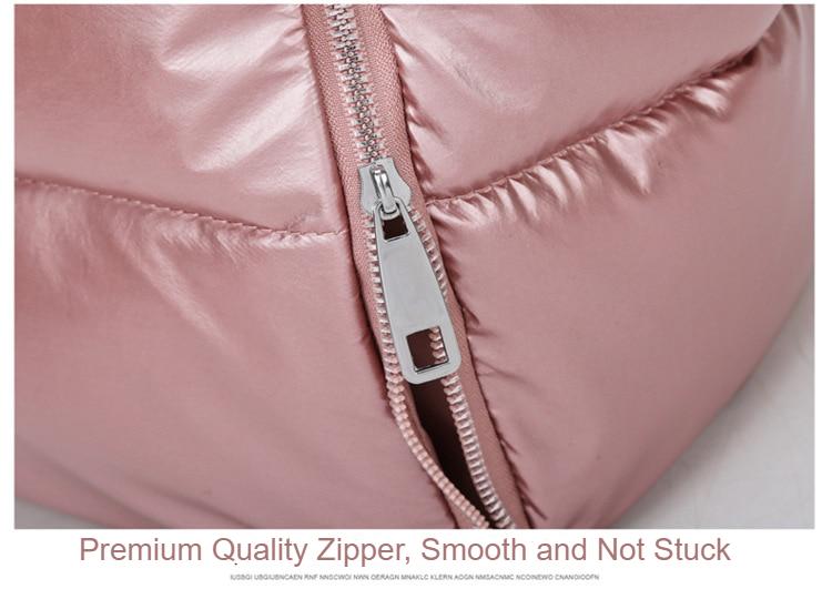 Winter new Large Capacity Shoulder Bag for Women Waterproof Nylon Bags Space Pad Cotton Feather Down Bag Large Bag with Shoulder