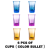 6 Pcs Color Cups